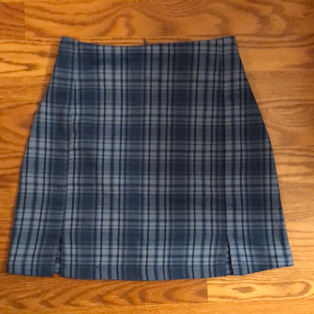 Jon Galt blue plaid skirt